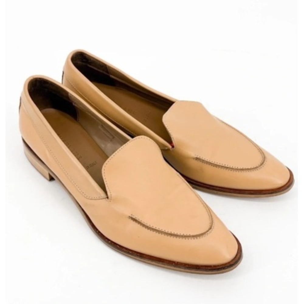 Everlane The Modern Loafer Tan Beige Leather Pointed Toe Flat Made in Italy